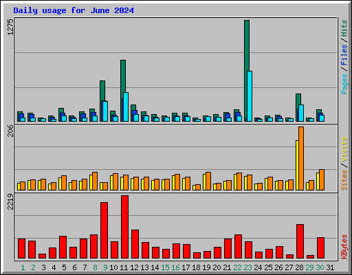 Daily usage for June 2024